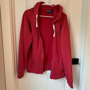 Red Polo zip up hoodie